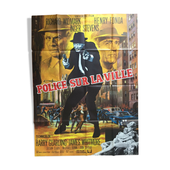 Affiche cinéma "Police sur la ville" Richard Widmark, Henry Fonda 120x160cm 1968