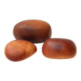 Set of three wooden paperweights 70s