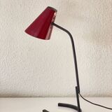 Cocotte lamp in red and black metal, design of the 50s.