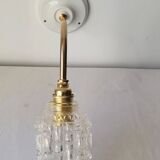 Wall lamp in glass, brass and porcelain