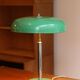 Bauhaus style desk lamp in green lacquered metal, circa 1950-60.