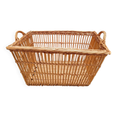 Panière à linge - Coffre en osier rotin vintage