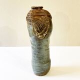 Vase en grès vernissé et monogrammé