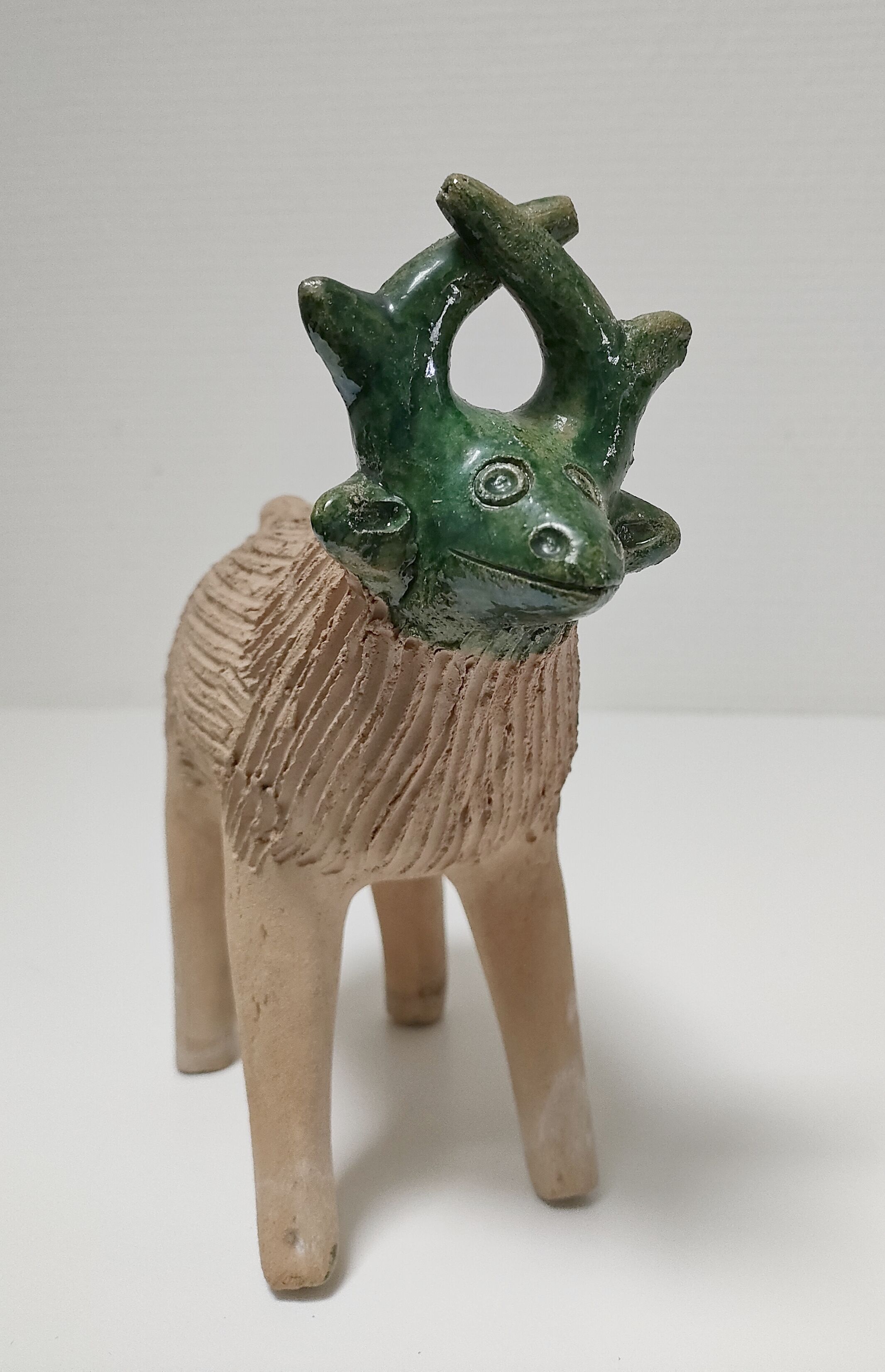 Vase picnic zoomorphic cow ceramic 70s