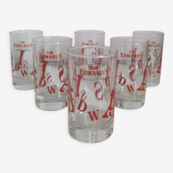 Set of 6 EDWARD'S SIR whisky glasses