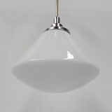 Art Deco school lamp with white glass shade