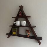 Etagère murale triangulaire en teck