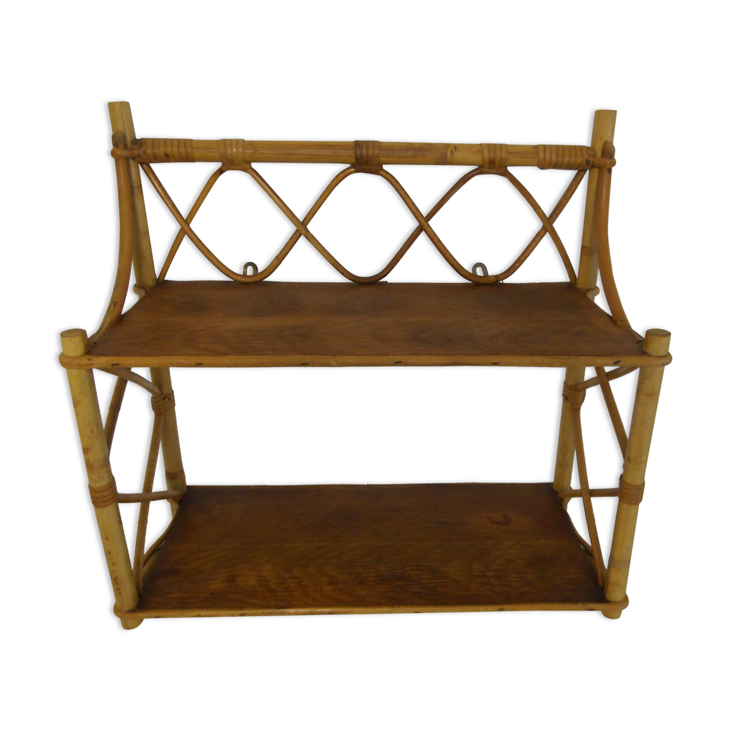 Vintage wall shelf of the  70s in bamboo