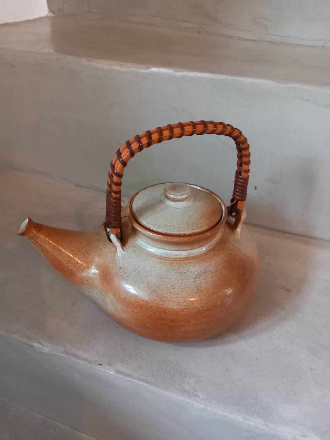 Glazed stoneware teapot