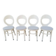 ensemble de 4 chaises Bauman, modèle Mouette, bois blanc, 1960
