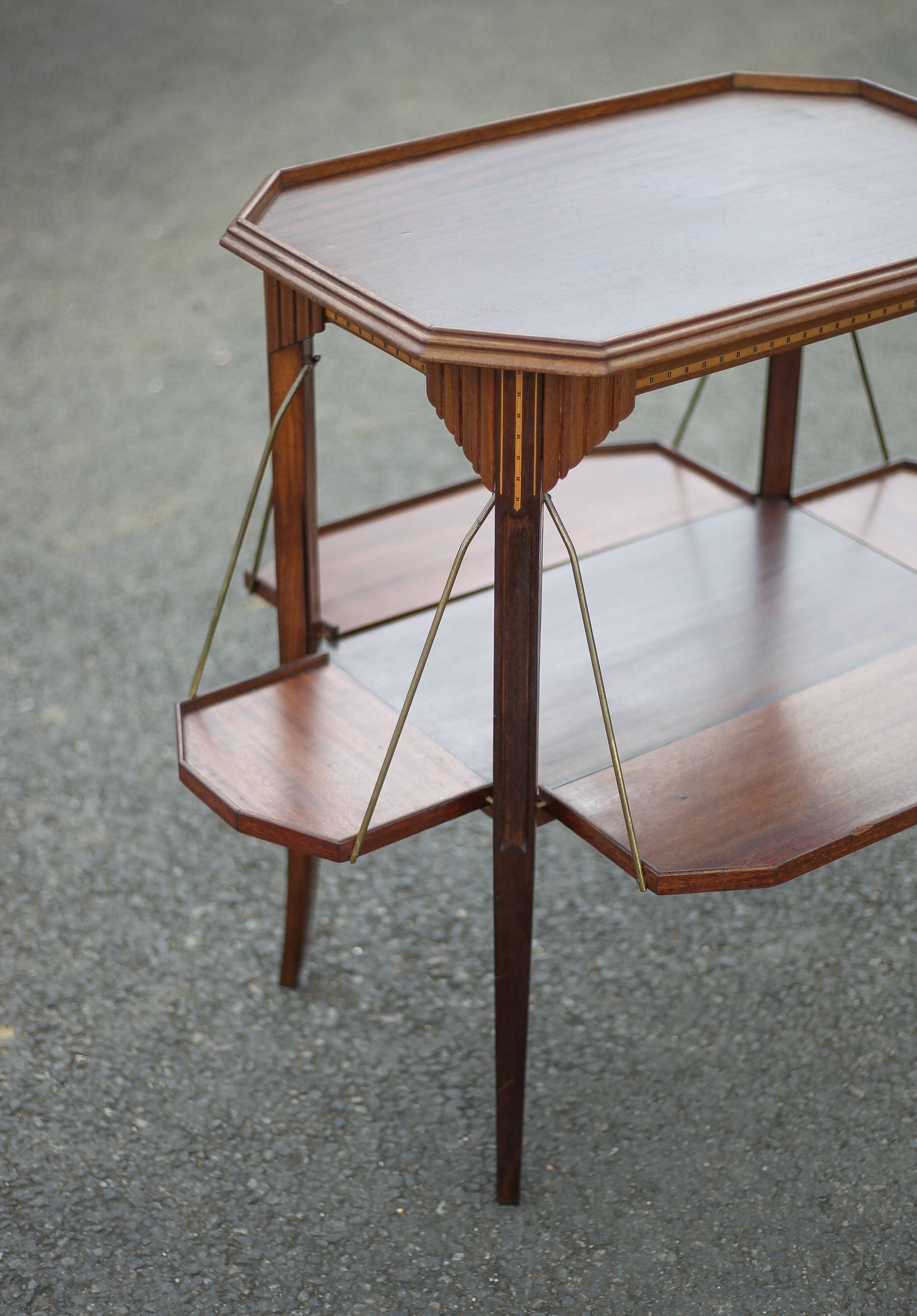 Wooden flap service, tea trolley, bar, living room furniture, vintage service, kitchen, decoration