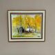 Original Swedish Oil on Canvas – "Houses and Trees in Autumn" by Pia H. Campbell