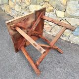 brutalist table of 73 x 73 cm with top of 4 cm thick