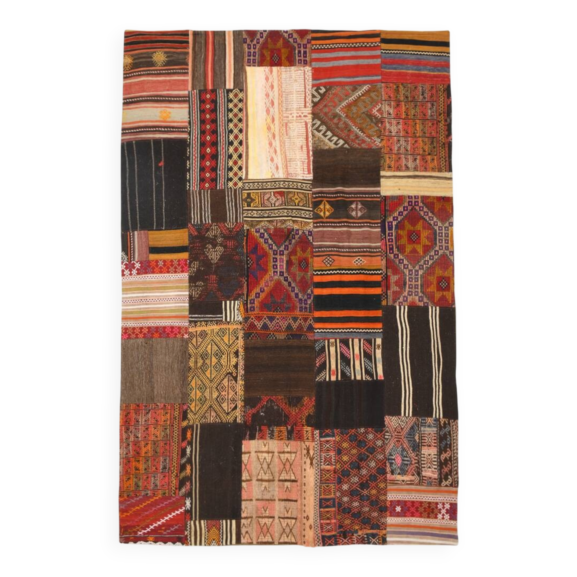 7x10 Multicolor Traditional Handmade Kilim Rug, 202x304Cm