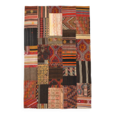 Tapis Kilim traditionnel fait main multicolore 7x10, 202x304 cm