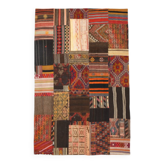 7x10 Multicolor Traditional Handmade Kilim Rug, 202x304Cm