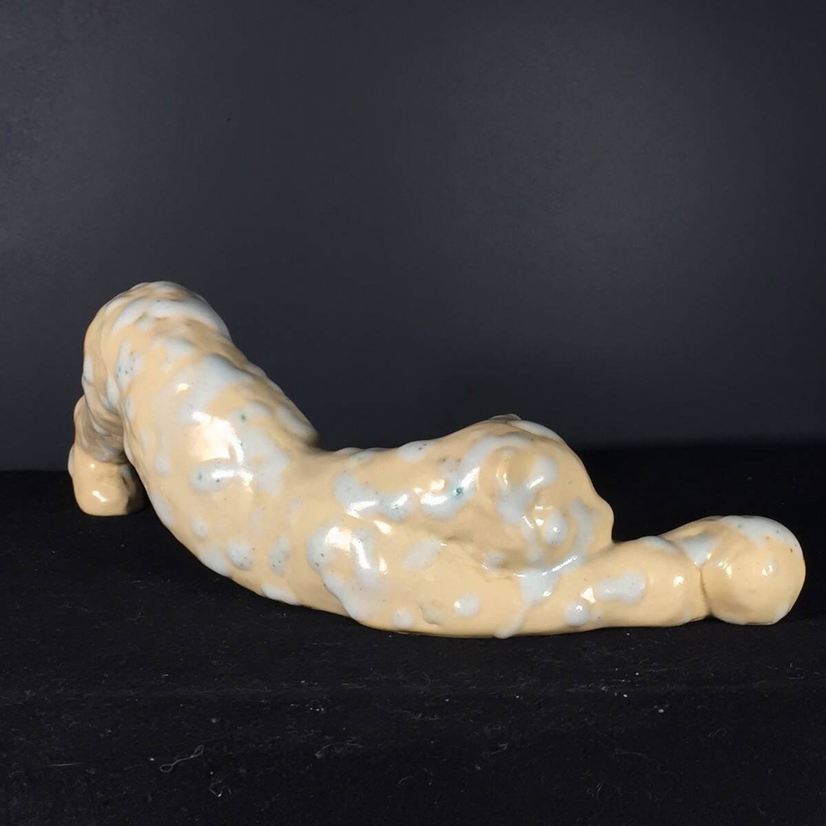 Art Deco Panthere / Cat sculpture in signed ceramic, Domien Ingels style