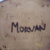 Vintage oval dish signed Emile Henry to Marcigny Morvan