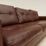 Danish 3-seater sofa, 70s, leather, original good condition