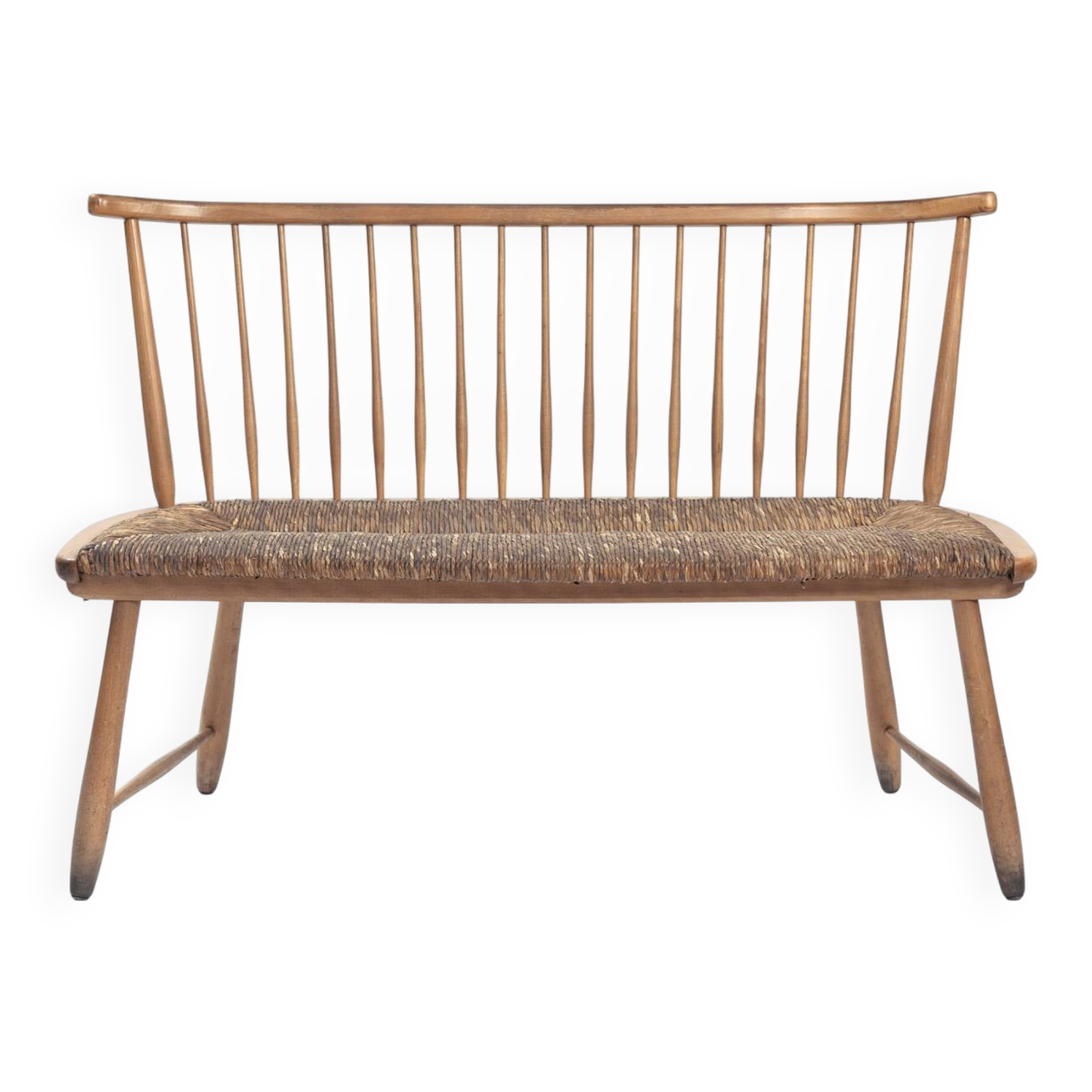 Banc en osier tressé Arno Lambrecht pour WK Mobel, 1950