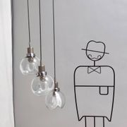 Murano Glass and Varnished Metal 3-Light Pendant by Toni Zuccheri for Venini