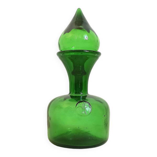 Carafe avec bouchon Empoli vert Années 70 Hauteur 27 cm
