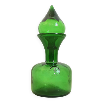 Carafe avec bouchon Empoli vert Années 70 Hauteur 27 cm