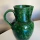 Glazed earthenware pitcher vase in green, Vaullauris, 1960.