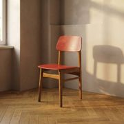 Mid-century colour chair, vintage wooden accent seating, 1960s