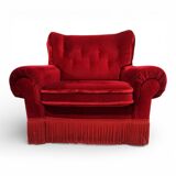 Hollywood Regency red lounge chair in Art Deco style, 1940