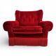 Fauteuil rouge de style Hollywood Regency en Art Déco, 1940