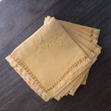 8 antique monogrammed napkins CG - 38x38 cm - Cotton