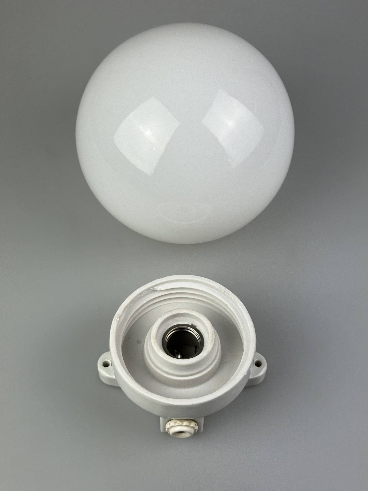 50s 60s wall lamp cellar lamp ceramic & glass Bauhaus design