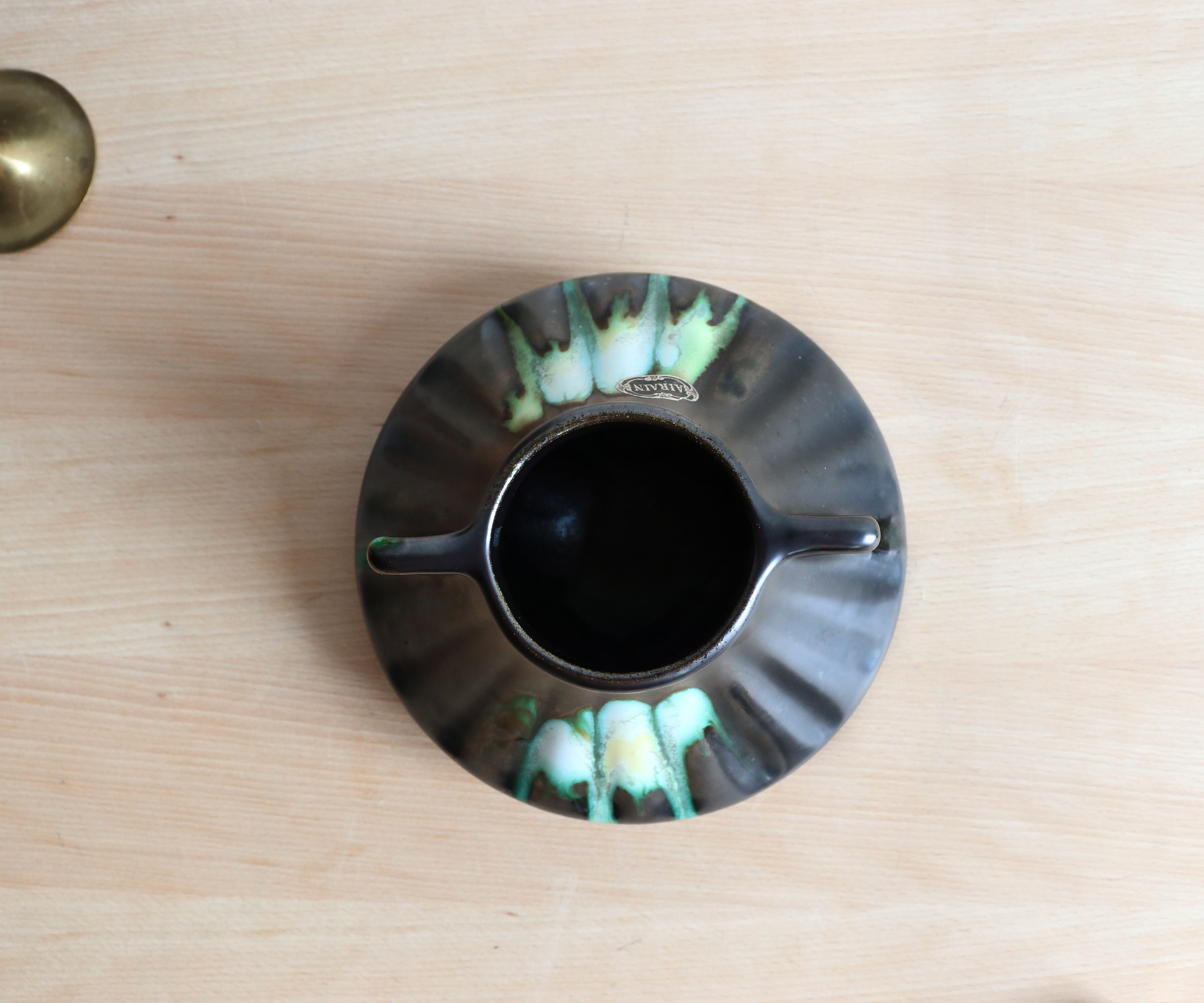 Thulin Airain flamed stoneware vase with handles, Belgium, Art Deco period