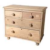 Commode anglaise rénovée, pin massif, XXème