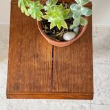Vintage solid oak saddle plant holder