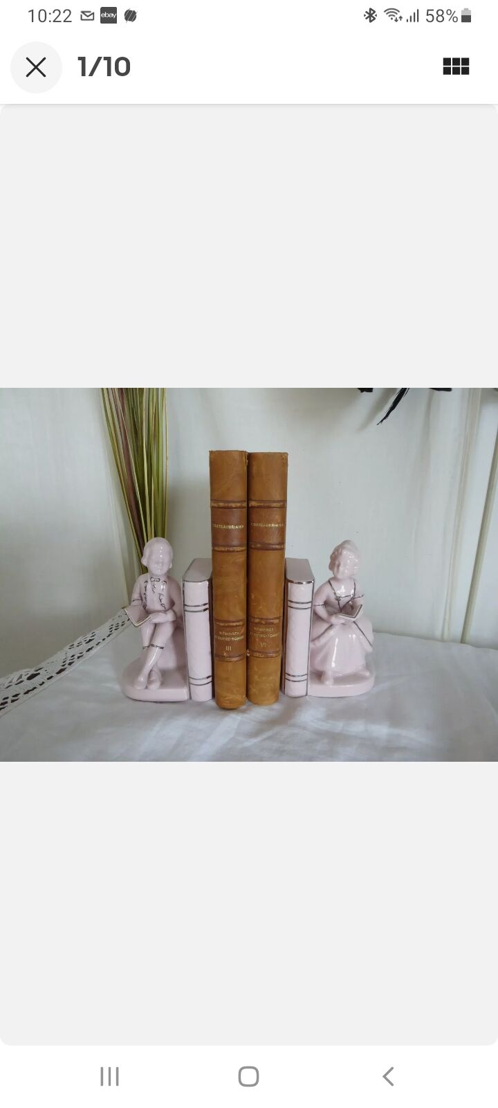 Serre livres en porcelaine