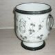 Painted porcelain planter and pot signed P. AGIN