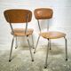Pair of vintage chrome and leatherette chairs