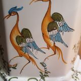 Octagonal vase signed Lallier in Moustier