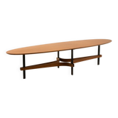 Guglielmo Ulrich. Oval coffee table in blonde teak. 1950s-60s.