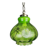 Green glass farmhouse hanging lamp