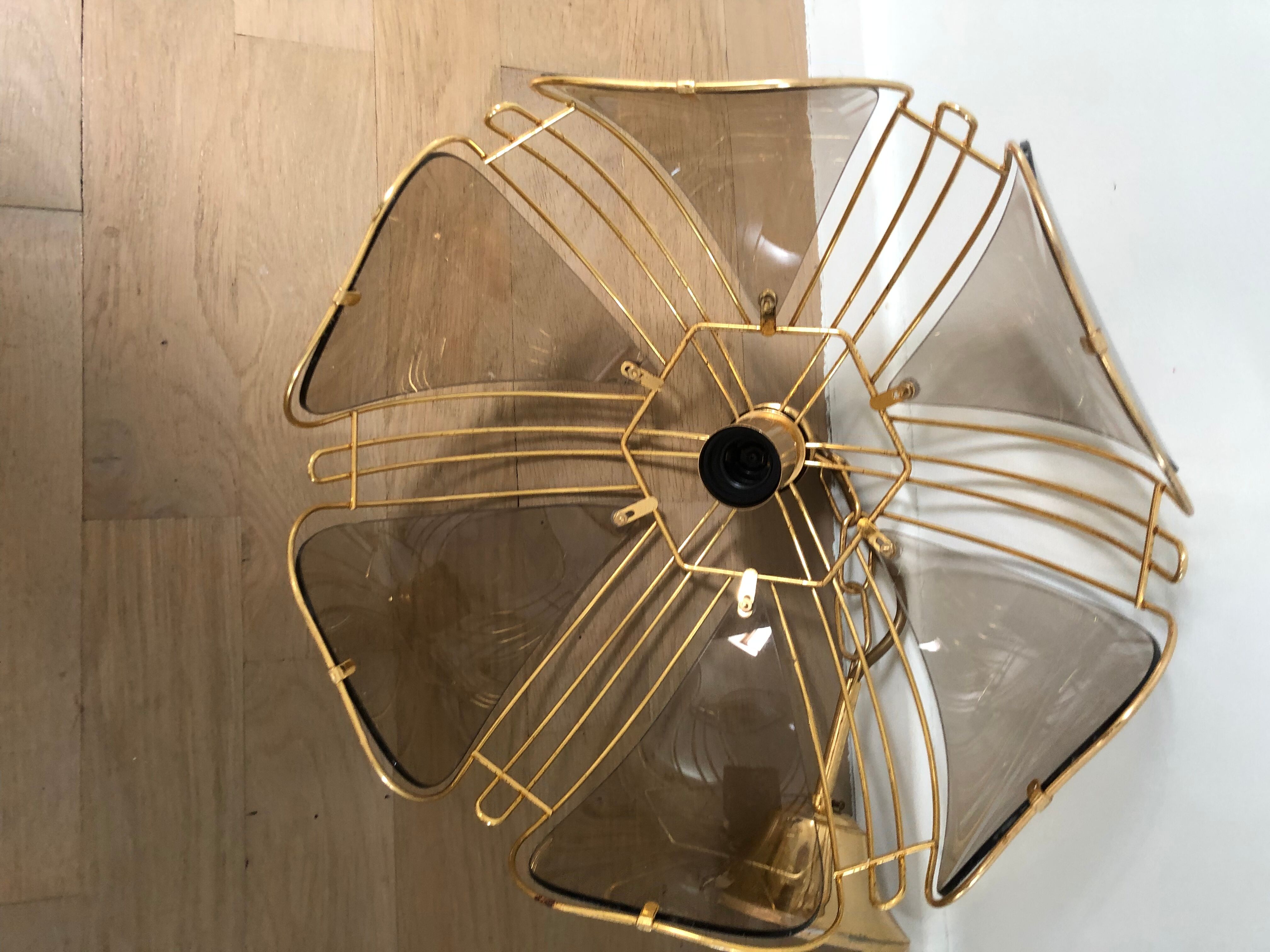 Smoked glass ceiling lamp