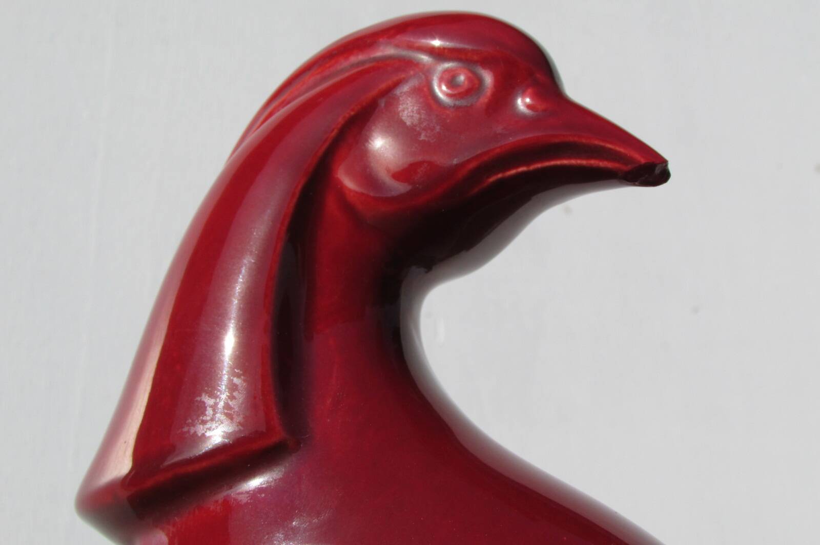 Figurine: the pheasant Ch.Lemanceau, burgundy ceramic, 1930s
