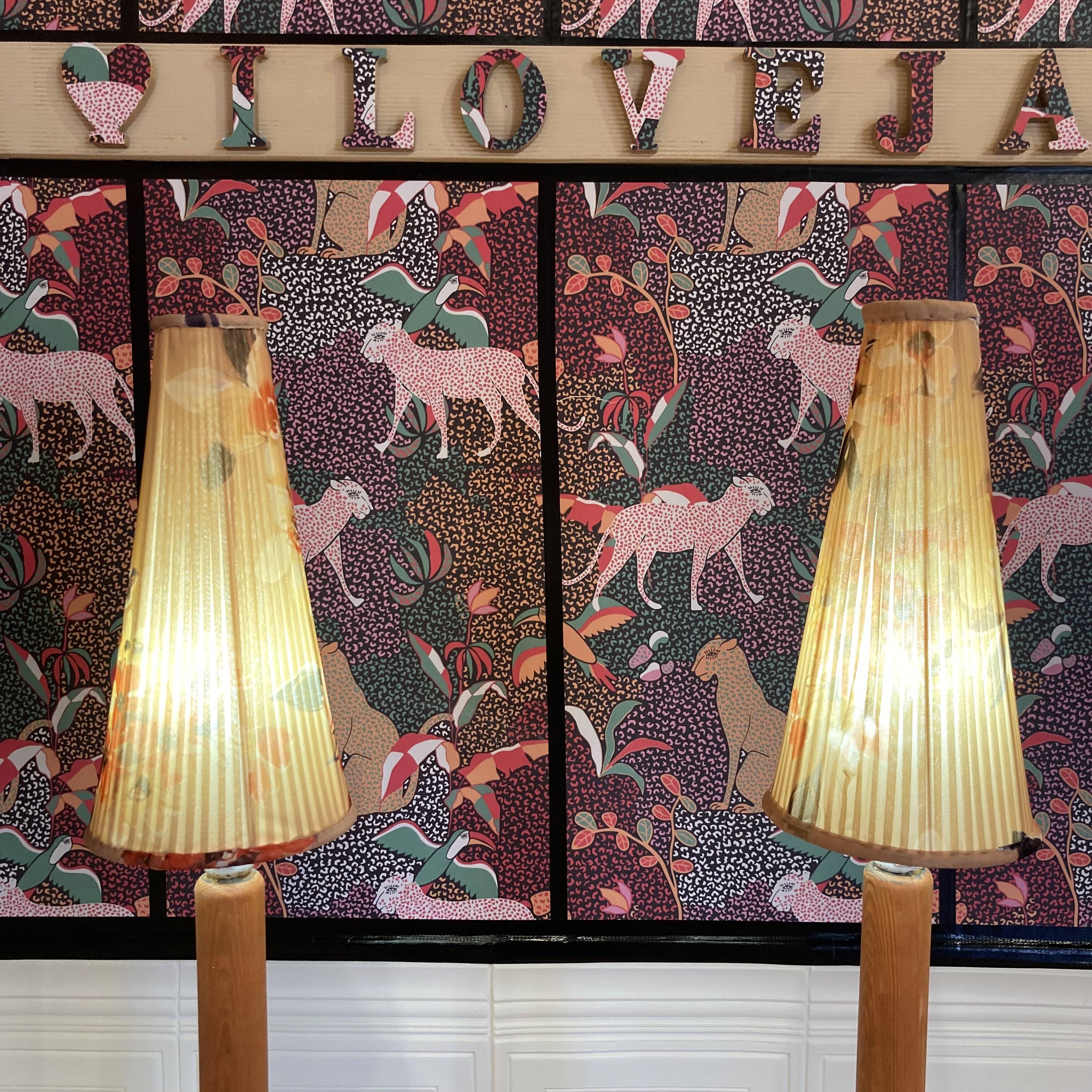 Pair of Scandinavian design floor lamps from the 1960s.