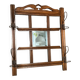 Art Deco wall-mounted coat rack in oak, early 20th century. Beveled central mirror
