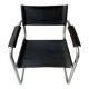 Chrome and black leather armchair type B34