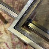 Set of 3 brass nesting tables by Guy Lefevre for Maison Jansen