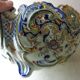 Old ceramic pot cover, decoration flowers, Rouen