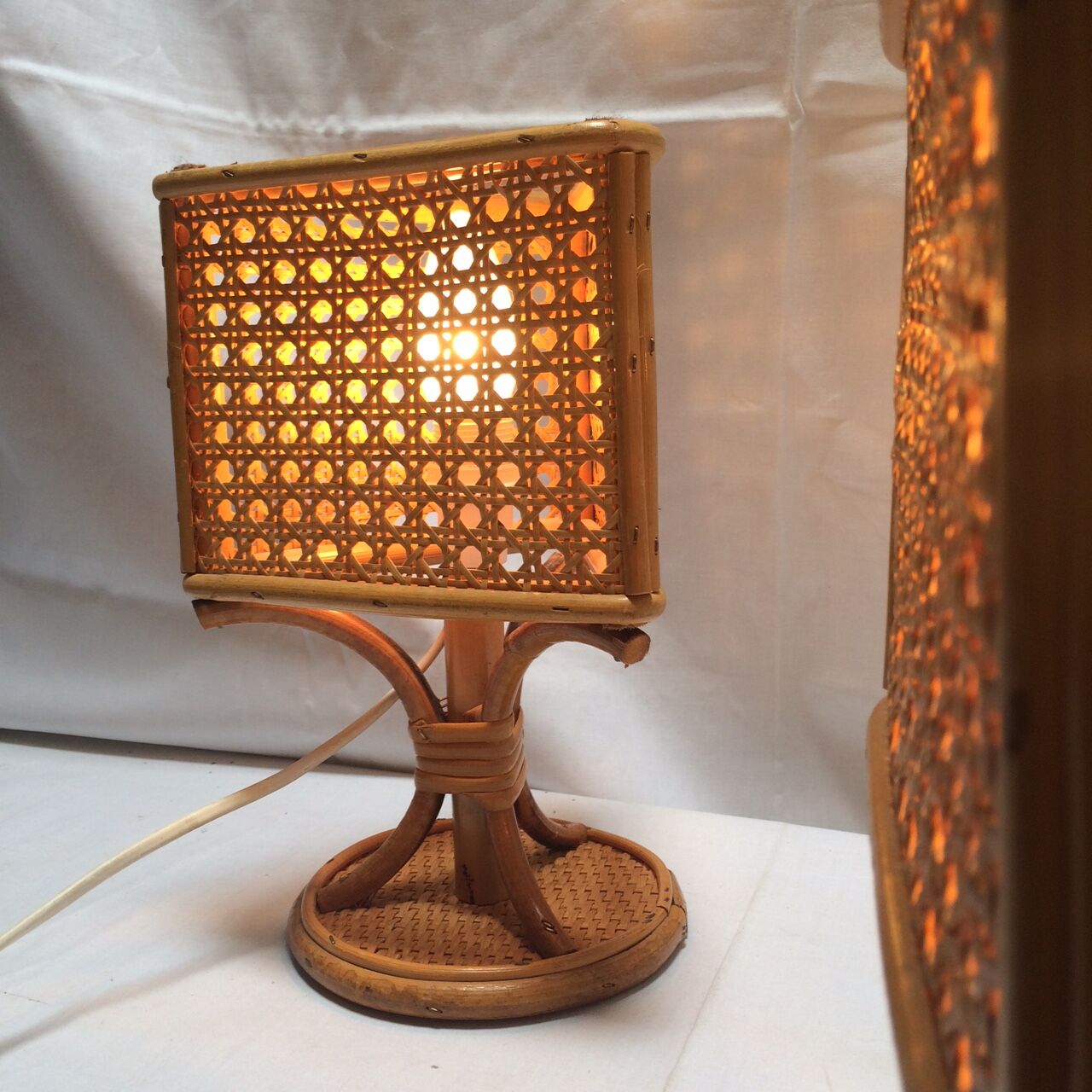 Vintage rattan lamps 70